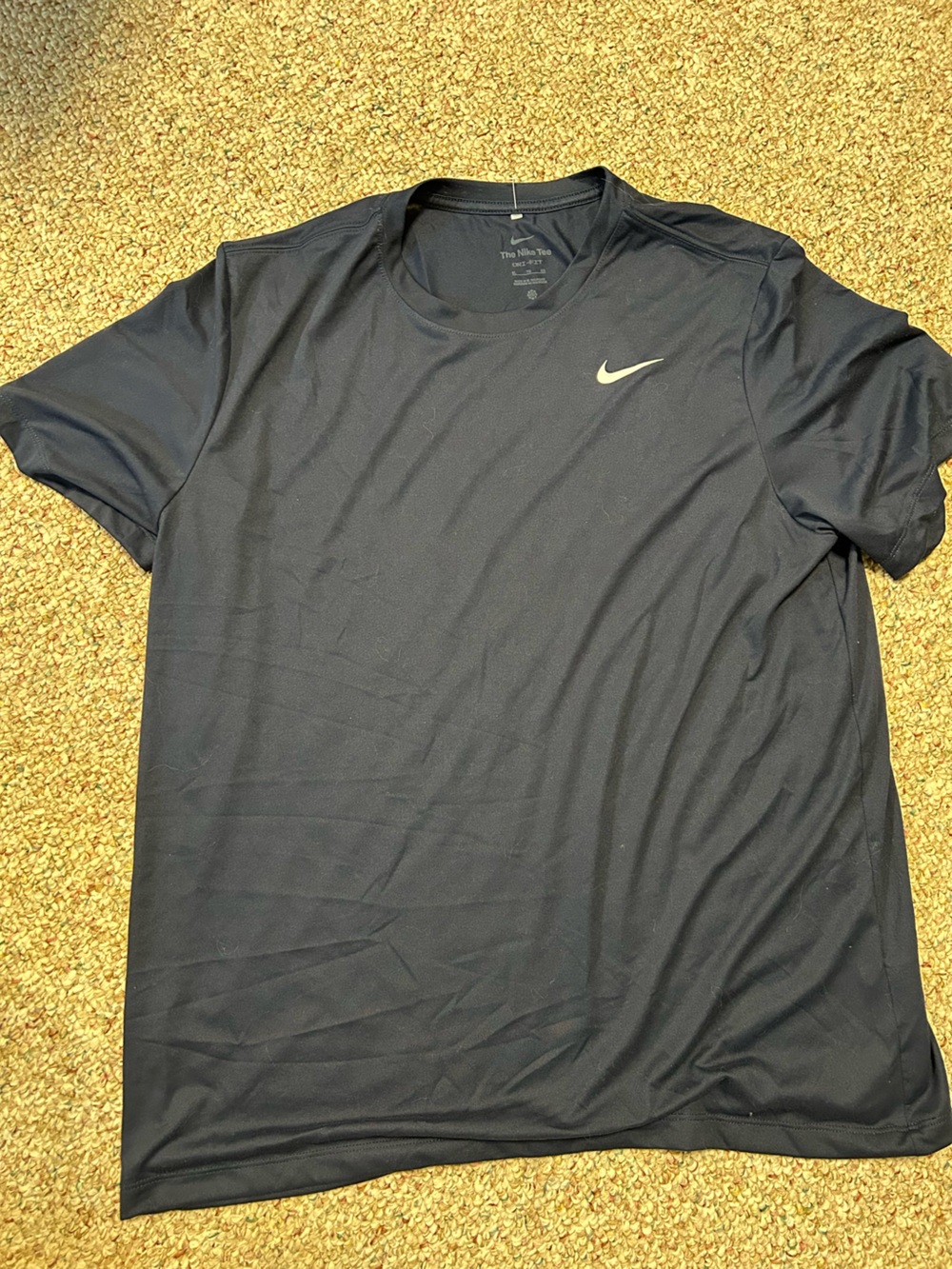 Nike Men's Black Short Sleeve Athletic Tee with White Swoosh